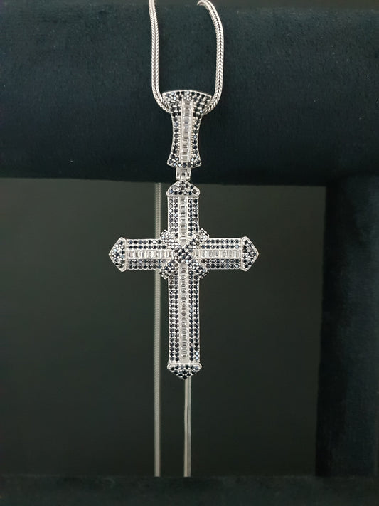 Pandantiv Cruce Argint Ombre Diamond 7 CM