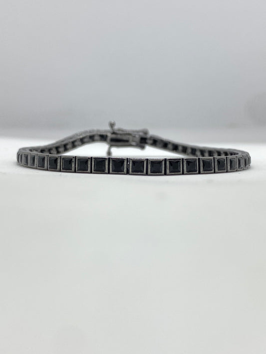 Brățară Tennis Square Black din Argint 925