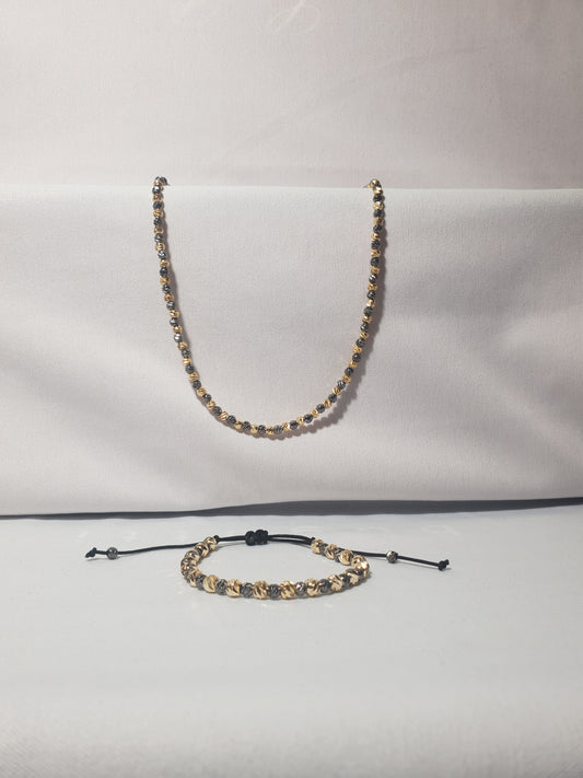 Set Lant si Bratara Dama Golden Glow Grey