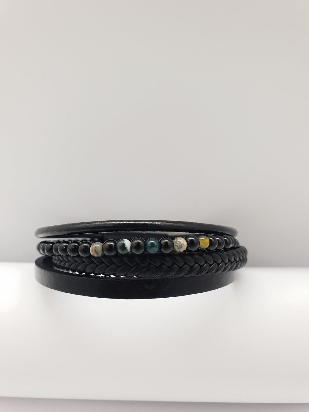 Brățară Bărbați Naxos din Piele și Inox - 3