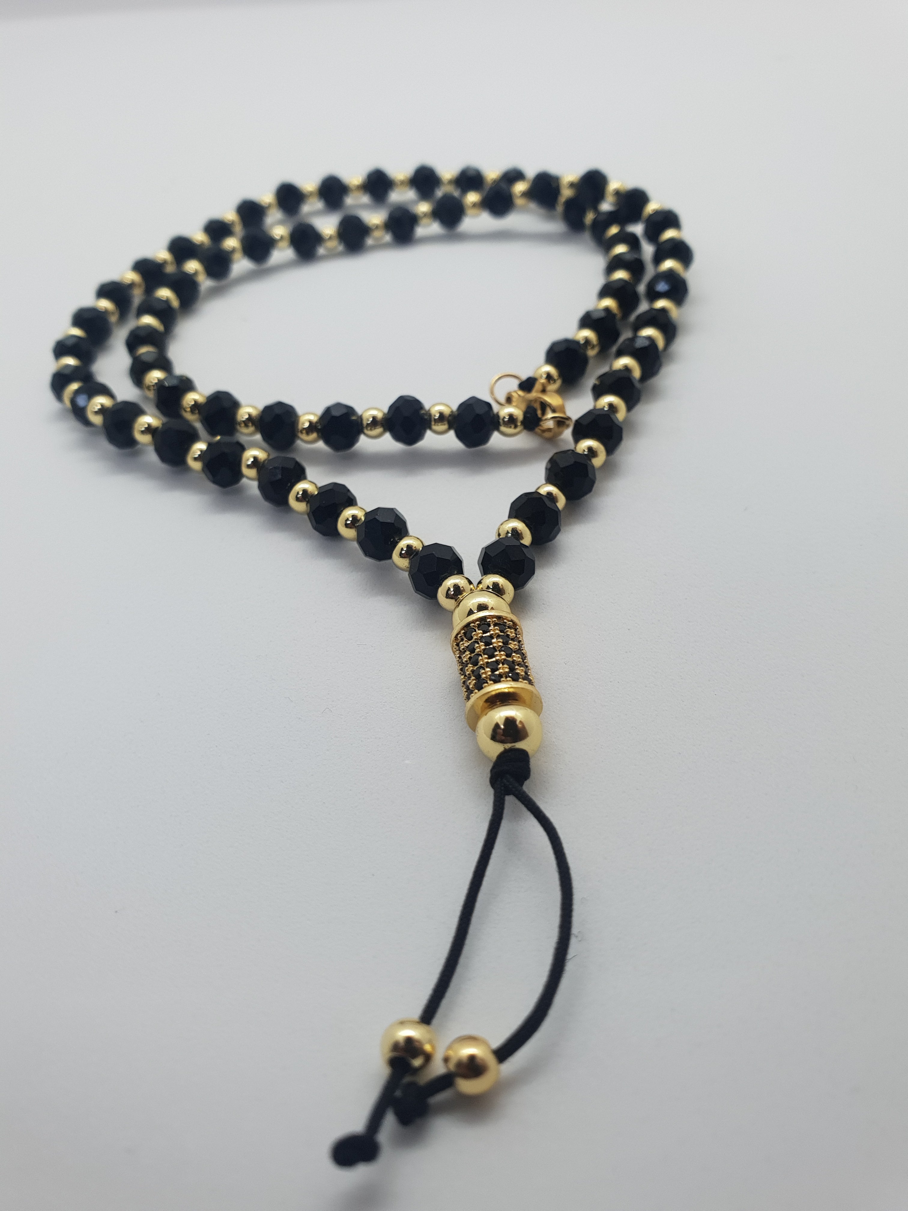 Vedere secundară Lanț din Inox Auriu cu Cristale Zirconia Negre Eternal Shine stil Chain