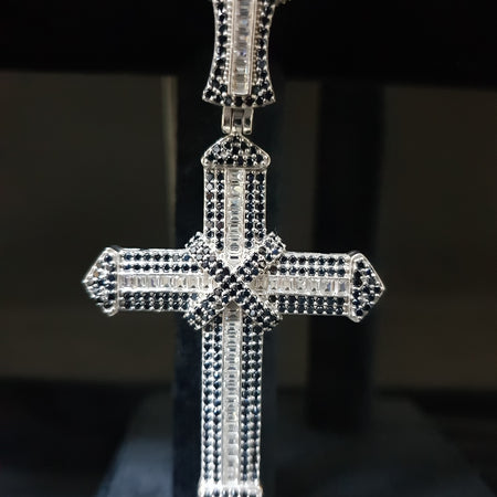 Pandantiv Cruce din Argint 925 Ombre Diamond cu Zirconiu, 7 cm