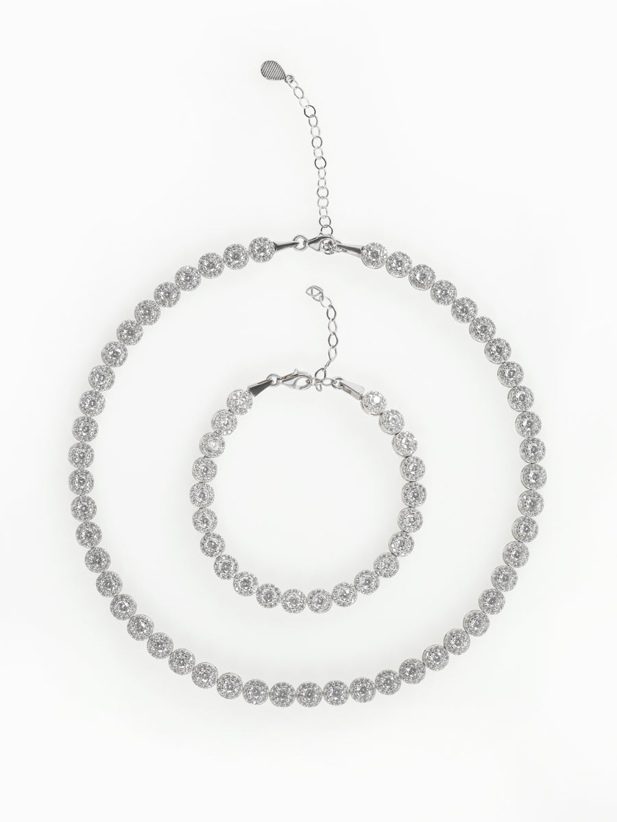 Vedere secundară Set Bijuterii Damă din Argint 925 Angelic (Colier, Brățară, Cercei) cu Zirconiu stil Jewelry Sets