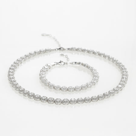 Set Bijuterii Damă din Argint 925 Angelic (Colier, Brățară, Cercei) cu Zirconiu