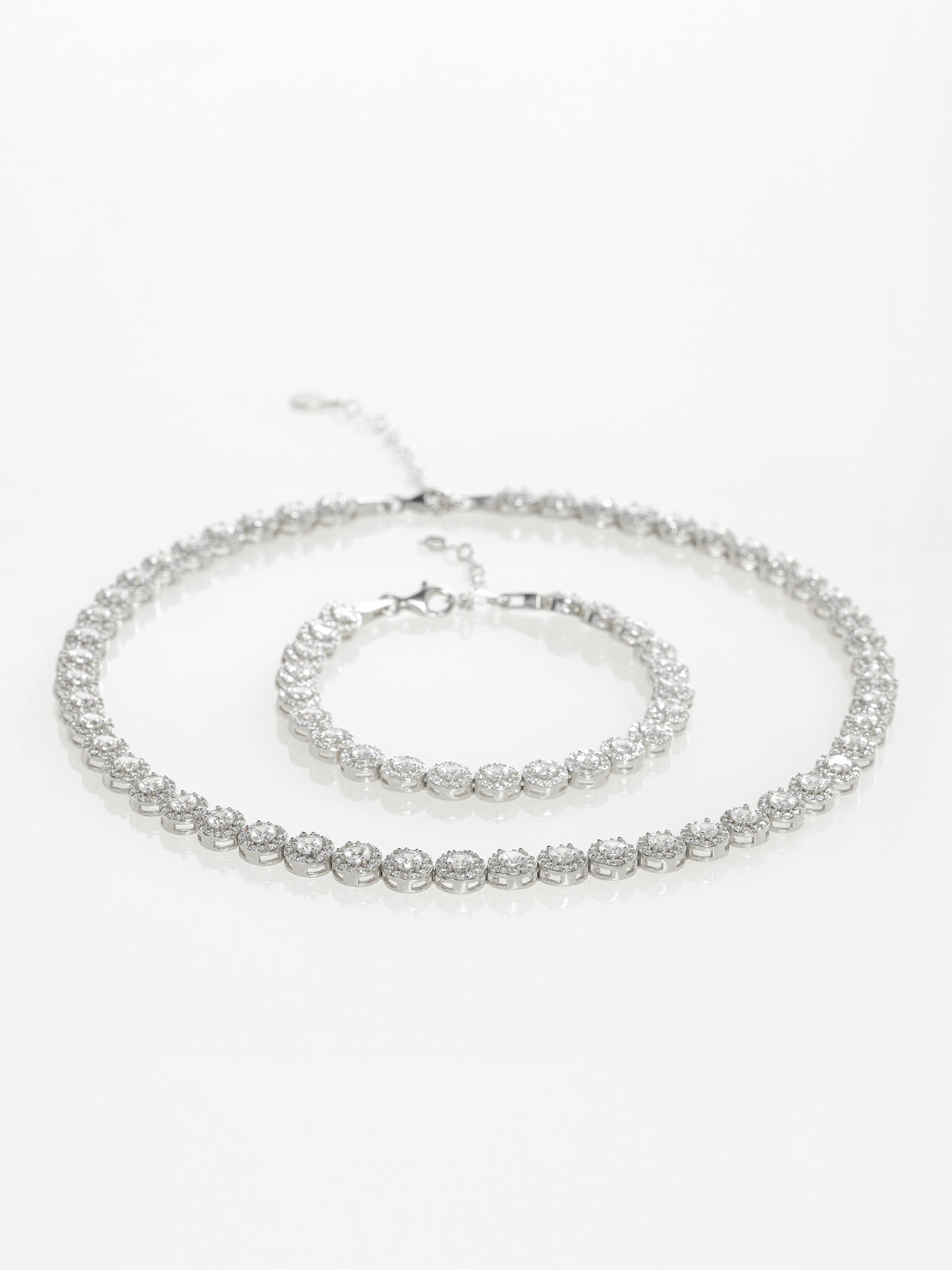 Set Bijuterii Damă din Argint 925 Angelic (Colier, Brățară, Cercei) cu Zirconiu - poza 1