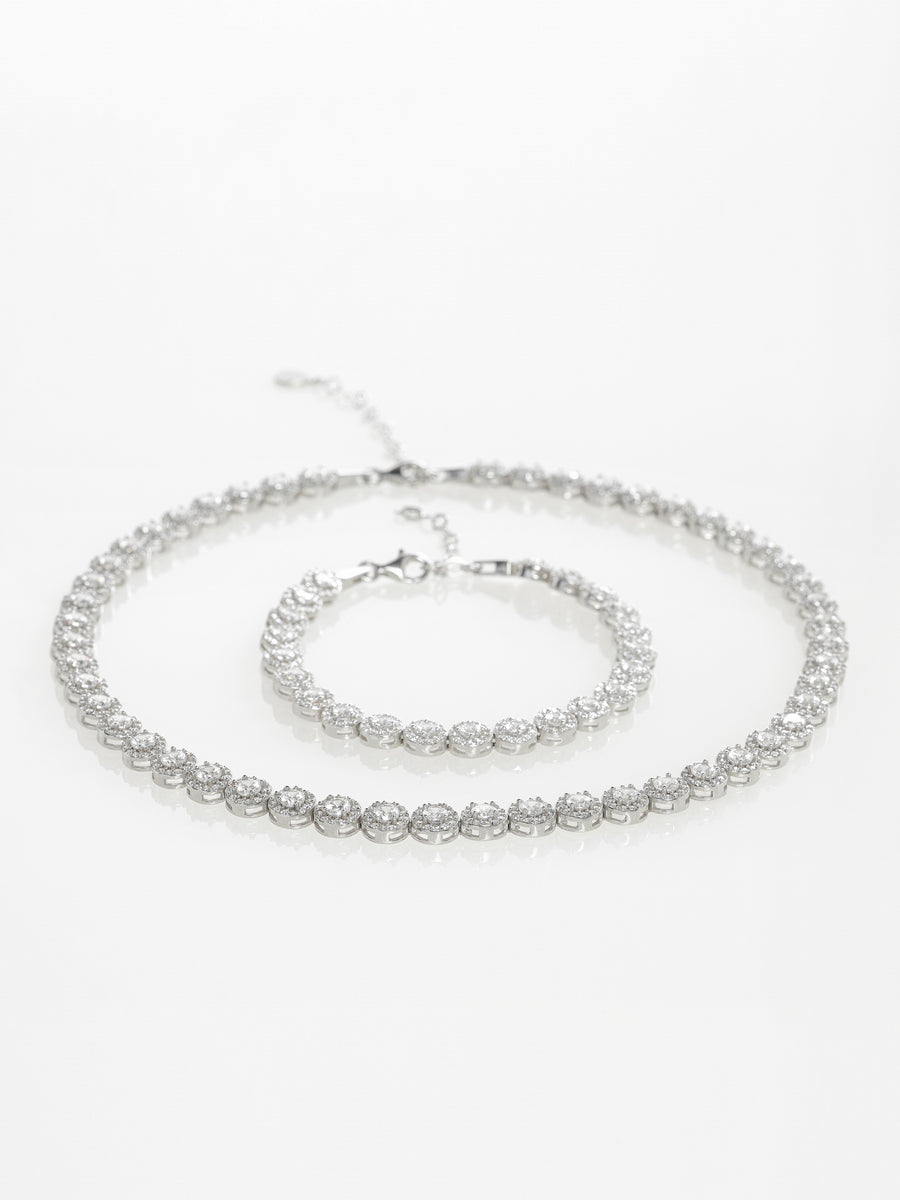 Set Bijuterii Damă din Argint 925 Angelic (Colier, Brățară, Cercei) cu Zirconiu din Argint 925 TotalModa