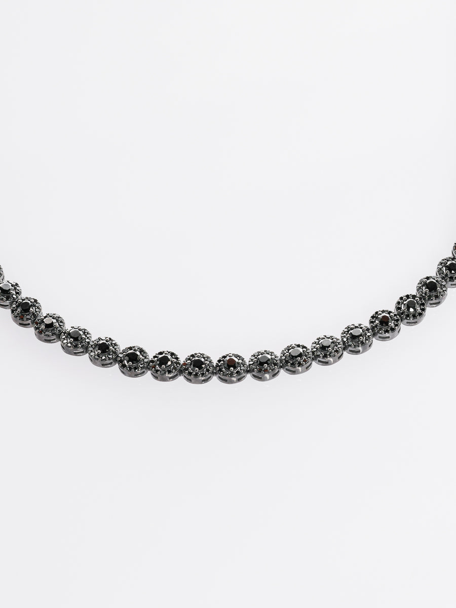 Prezentare cadou și ambalaj Set Bijuterii Damă din Argint 925 Angelic Black cu Zirconiu Negru (Colier, Brățară, Cercei)