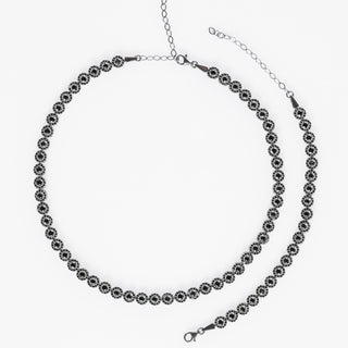 Set Bijuterii Damă din Argint 925 Angelic Black cu Zirconiu Negru (Colier, Brățară, Cercei)