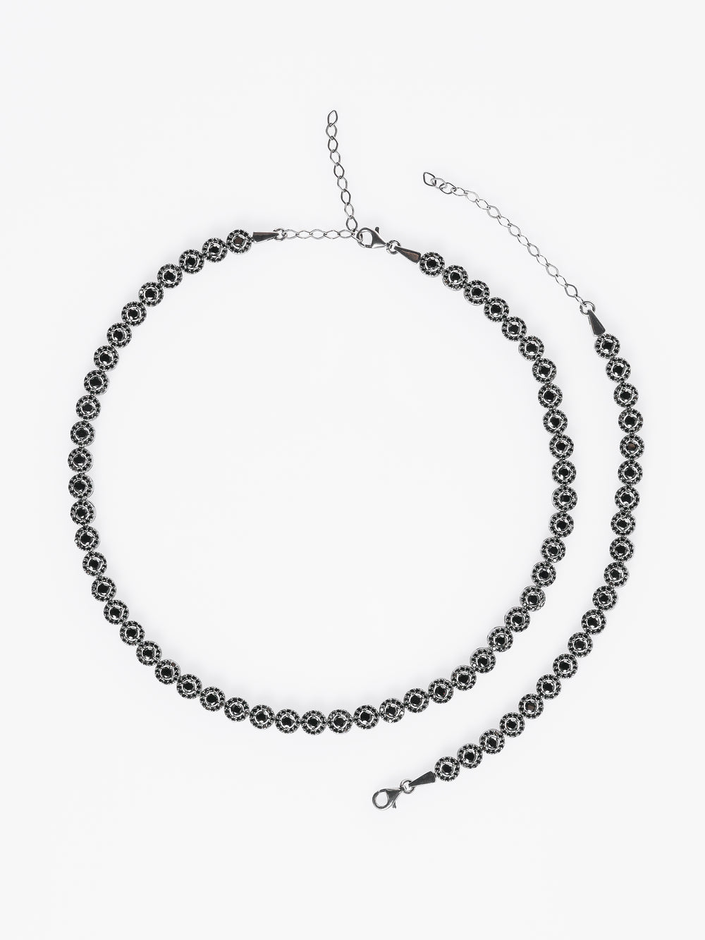 Set Bijuterii Damă din Argint 925 Angelic Black cu Zirconiu Negru (Colier, Brățară, Cercei) - 1