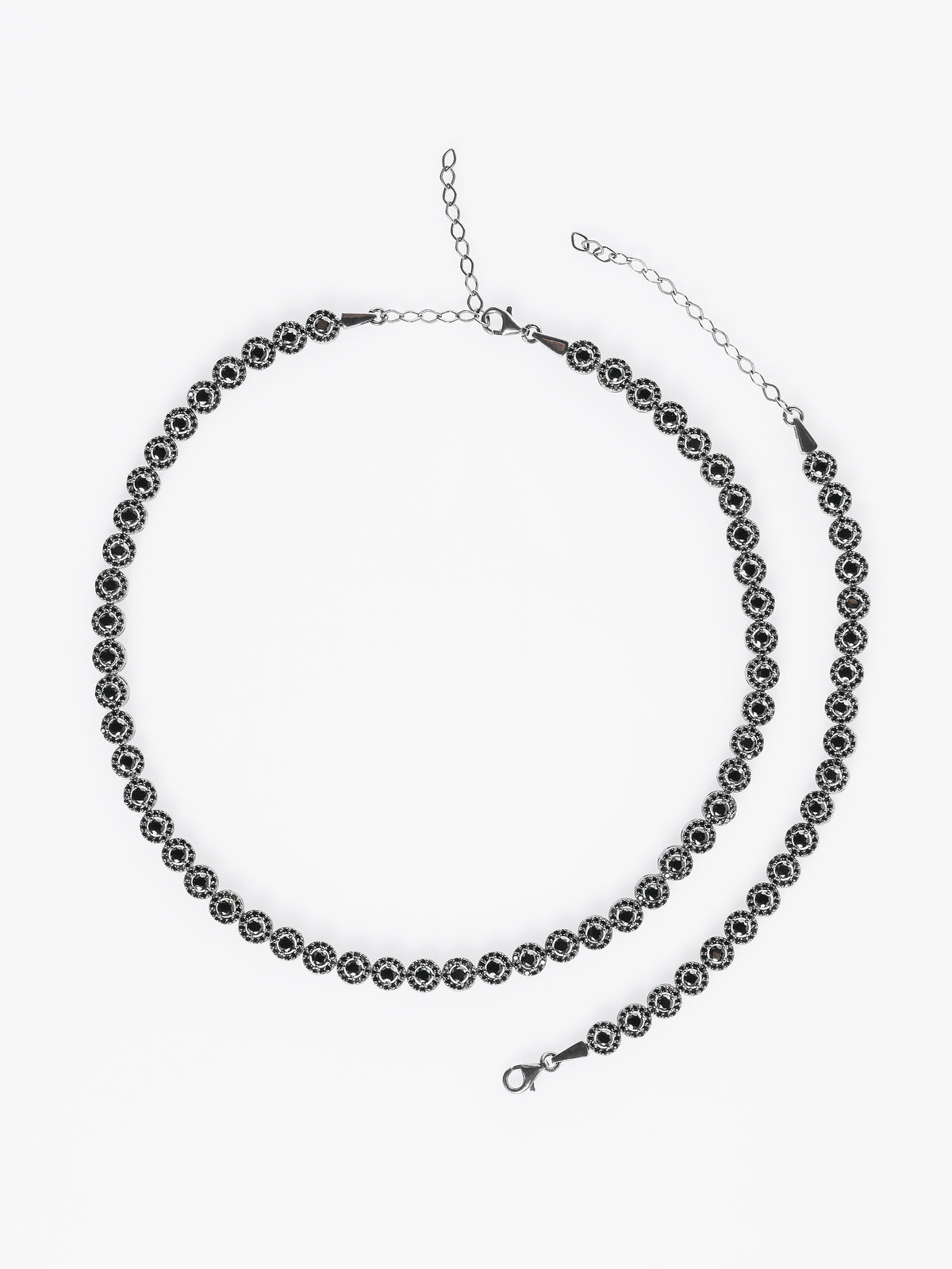 Set Bijuterii Damă din Argint 925 Angelic Black cu Zirconiu Negru (Colier, Brățară, Cercei) - poza 1