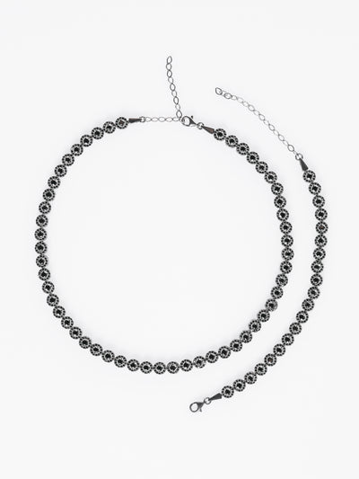 Set Bijuterii Damă din Argint 925 Angelic Black cu Zirconiu Negru (Colier, Brățară, Cercei) - 1