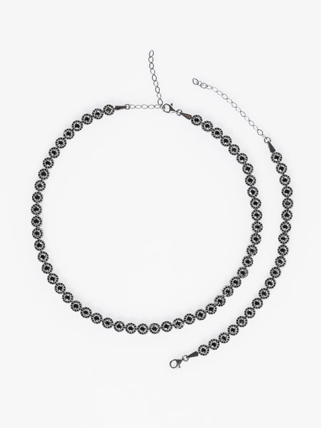 Set Bijuterii Damă din Argint 925 Angelic Black cu Zirconiu Negru (Colier, Brățară, Cercei) din Argint 925 TotalModa