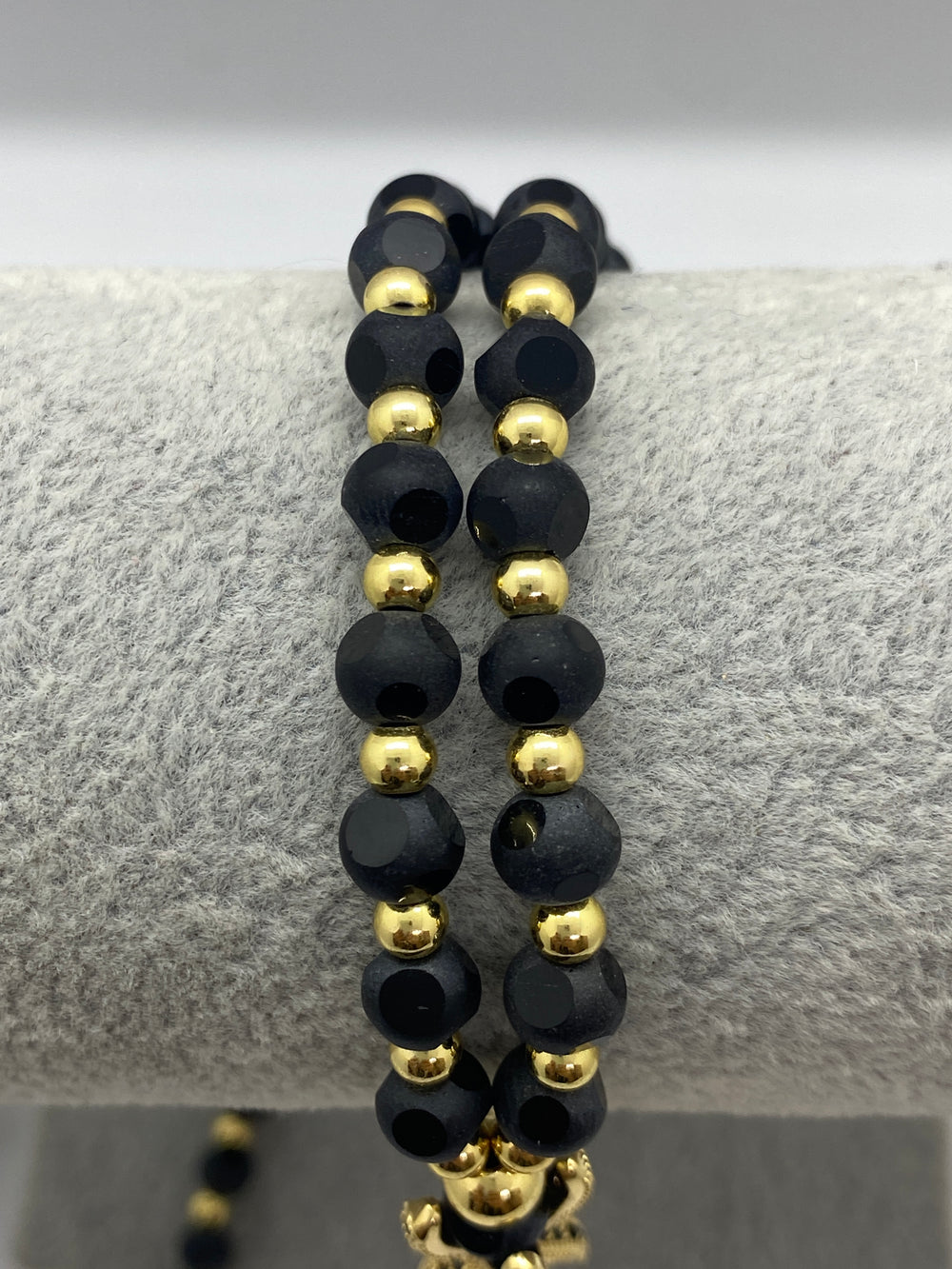Lanț Bărbați din Inox cu Bile Negre și Pandantiv Gheară Black Gold Claw - 3