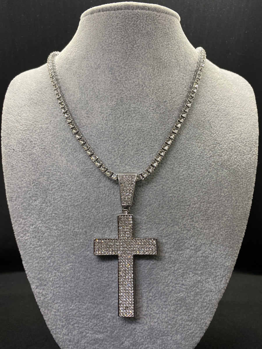 Vedere secundară Colier Tennis Cu Pandantiv  Cruce 61 cm stil Necklaces