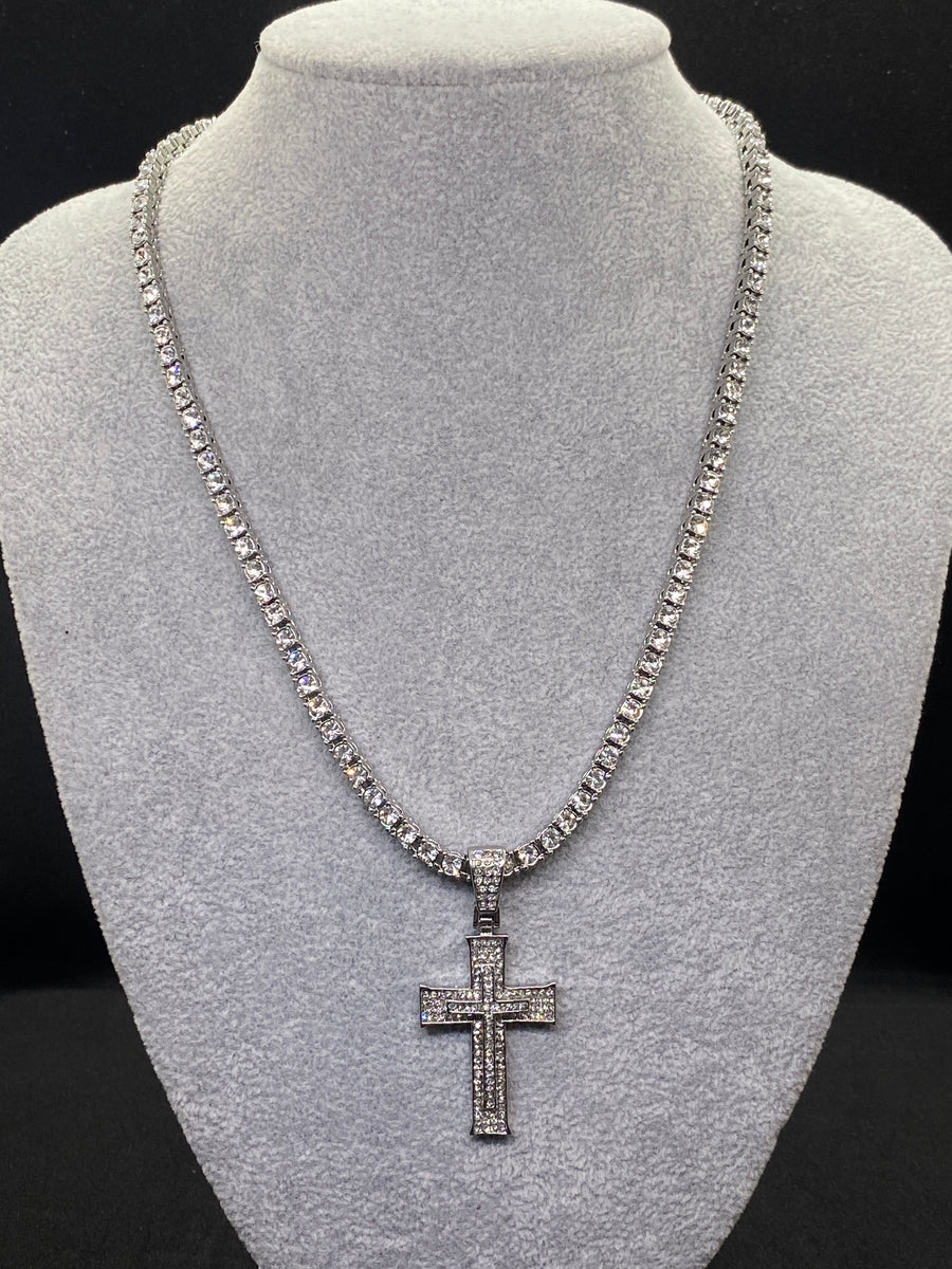 Vedere secundară Colier Tennis Cu Pandantiv Cruce 50 cm stil Necklaces