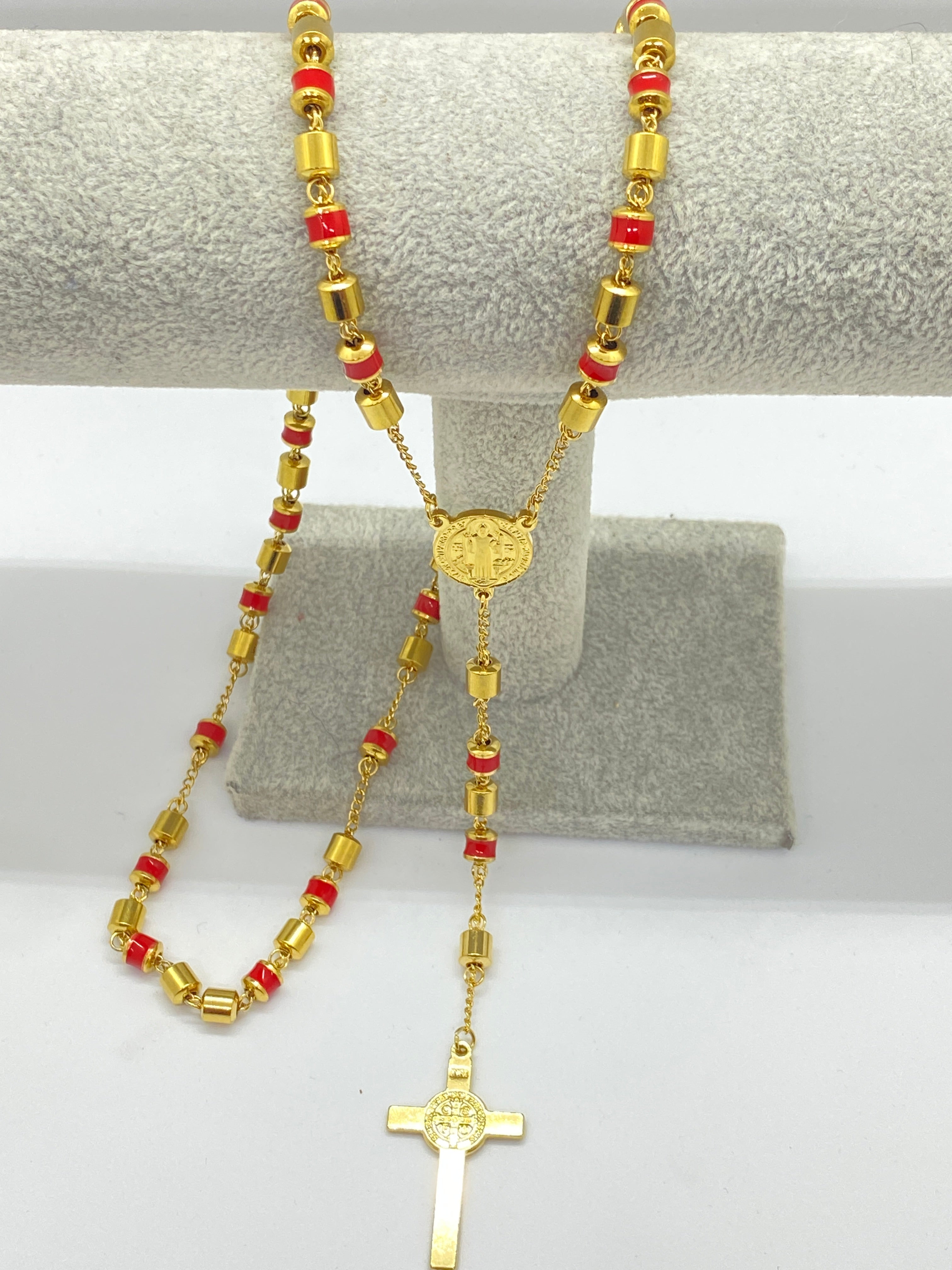 Model Colier tip Rozariu din Inox Placat cu Aur 18K cu Cristale Zirconia colecția TotalModa