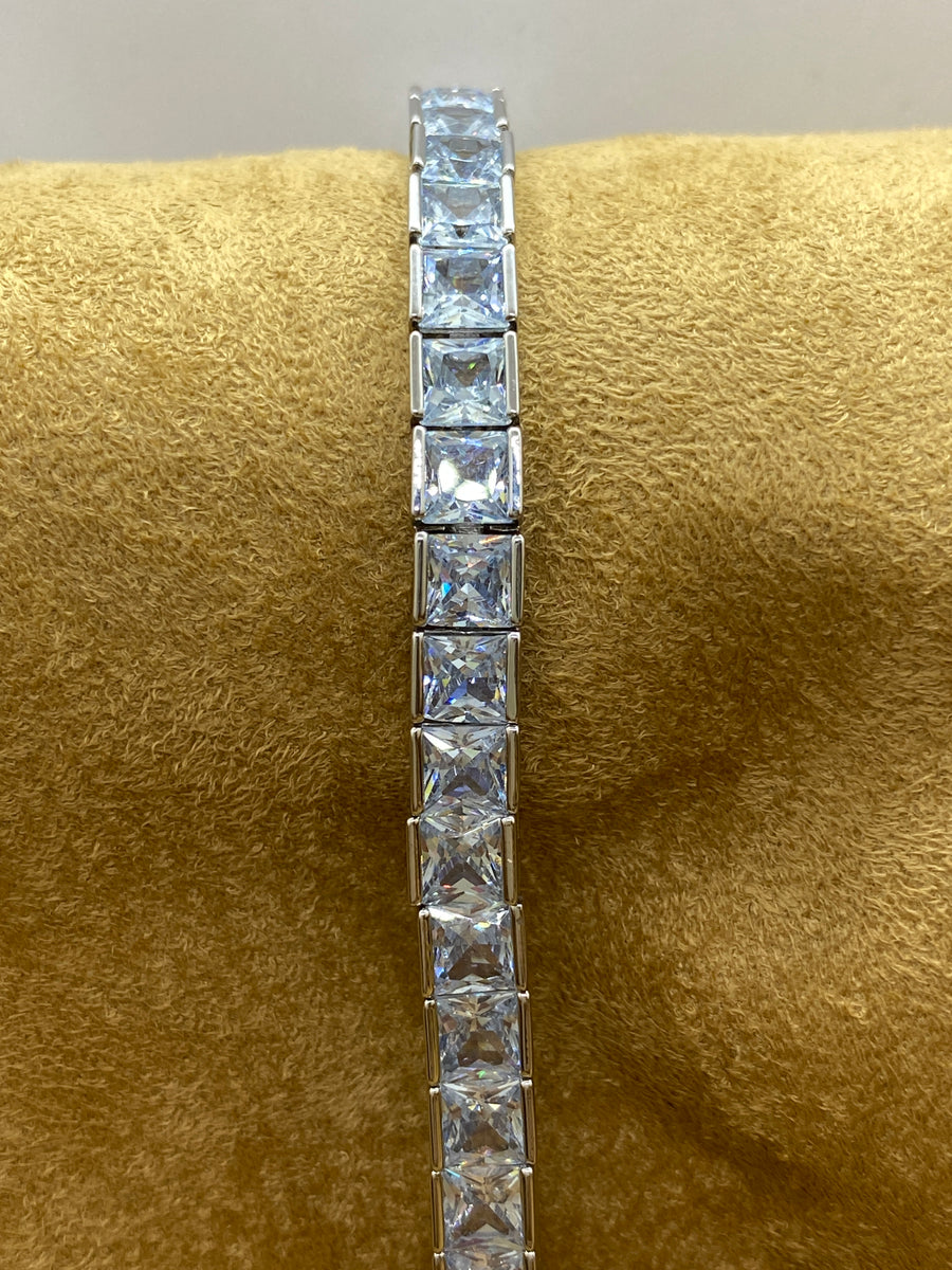 Sistem închidere și rezistență Bratara Tennis Shadow Diamond White
