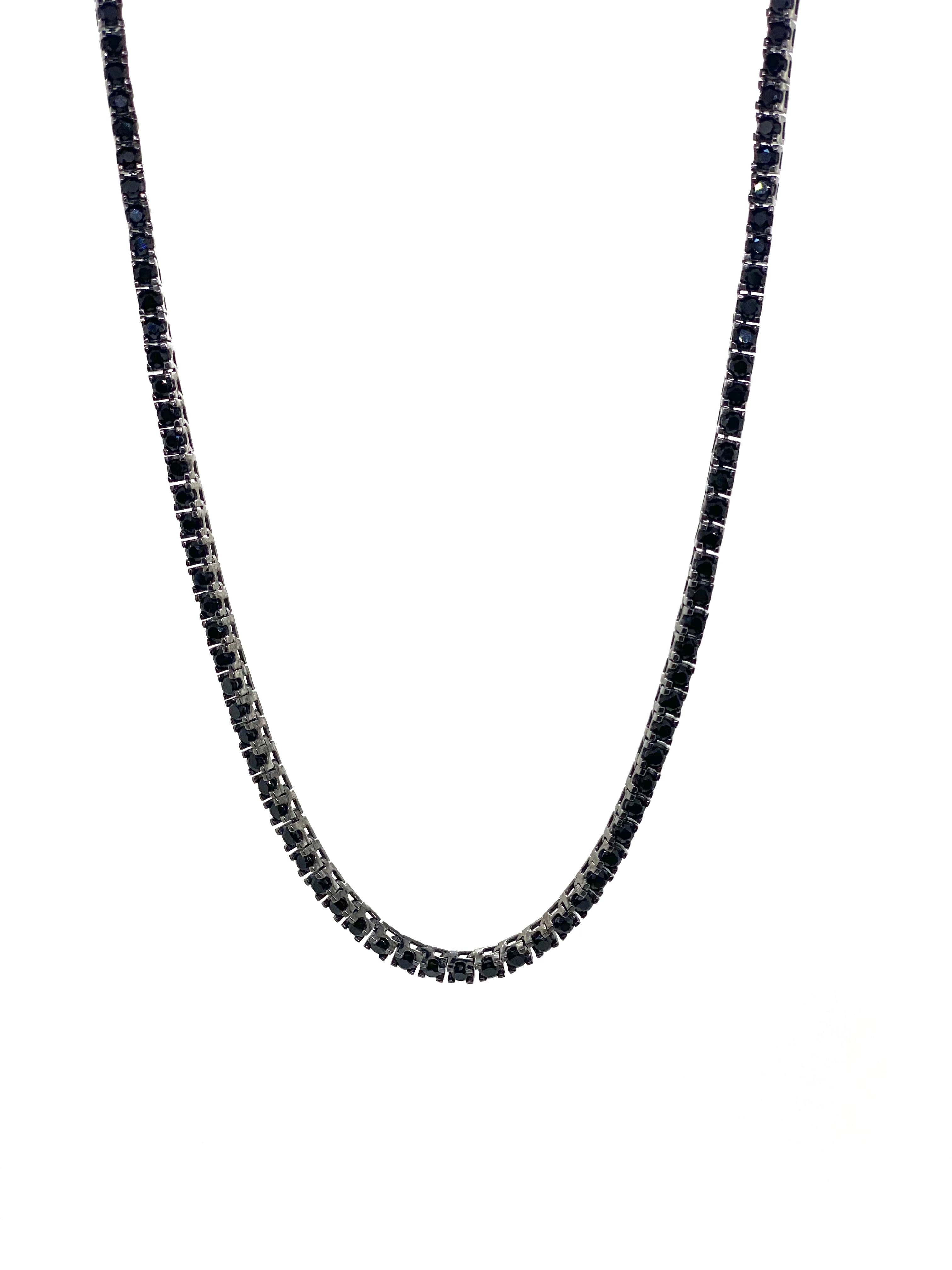 Detalii finisaj Colier Tennis 3 MM Black din Argint 925
