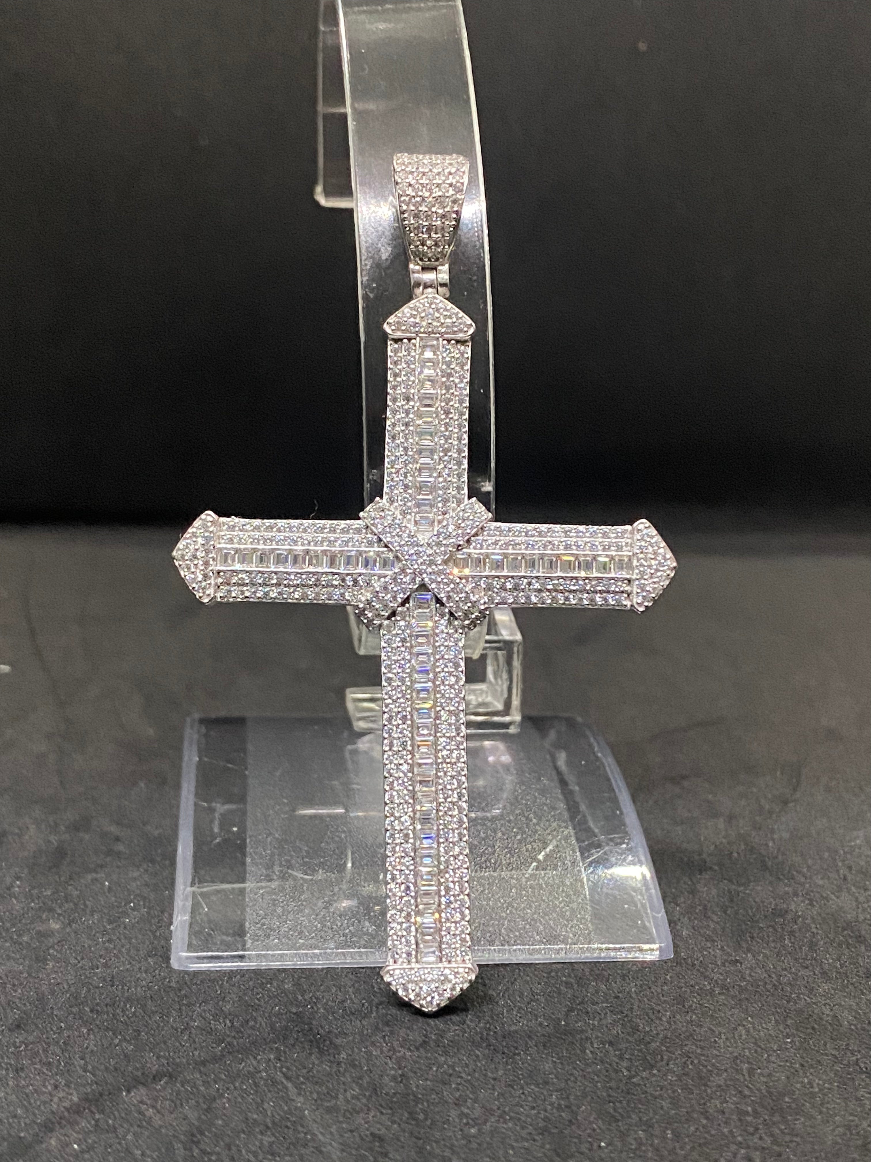 Vedere secundară Pandantiv Cruce din Argint 925 Solena cu Zirconiu, 8 cm stil Charms & Pendants