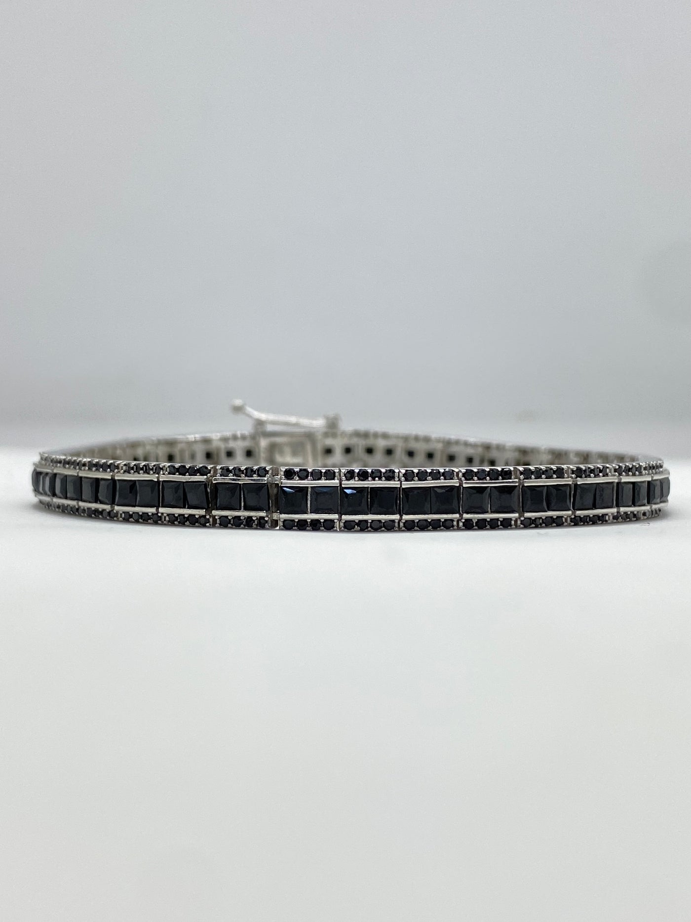 Brățară Tennis Square Black 0.5 cm pentru Bărbați, din Argint 925 cu Zirconiu Negru - poza 1
