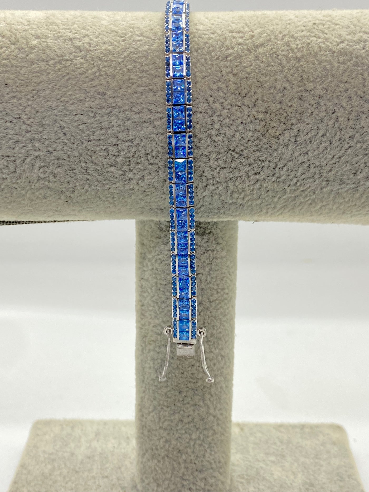 Brățară Tennis Square Blue 0.5 cm pentru Bărbați, din Argint 925 cu Zirconiu - poza 3