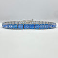 Brățară Tennis Square Blue 0.5 cm pentru Bărbați, din Argint 925 cu Zirconiu
