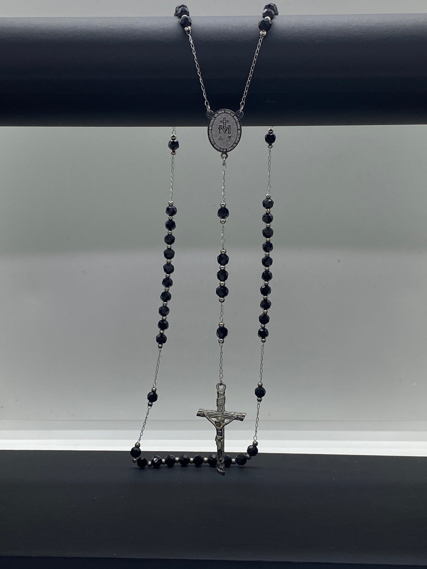 Colier Tip Rozariu "Protecție și Stil" – Oțel Inoxidabil Argintiu