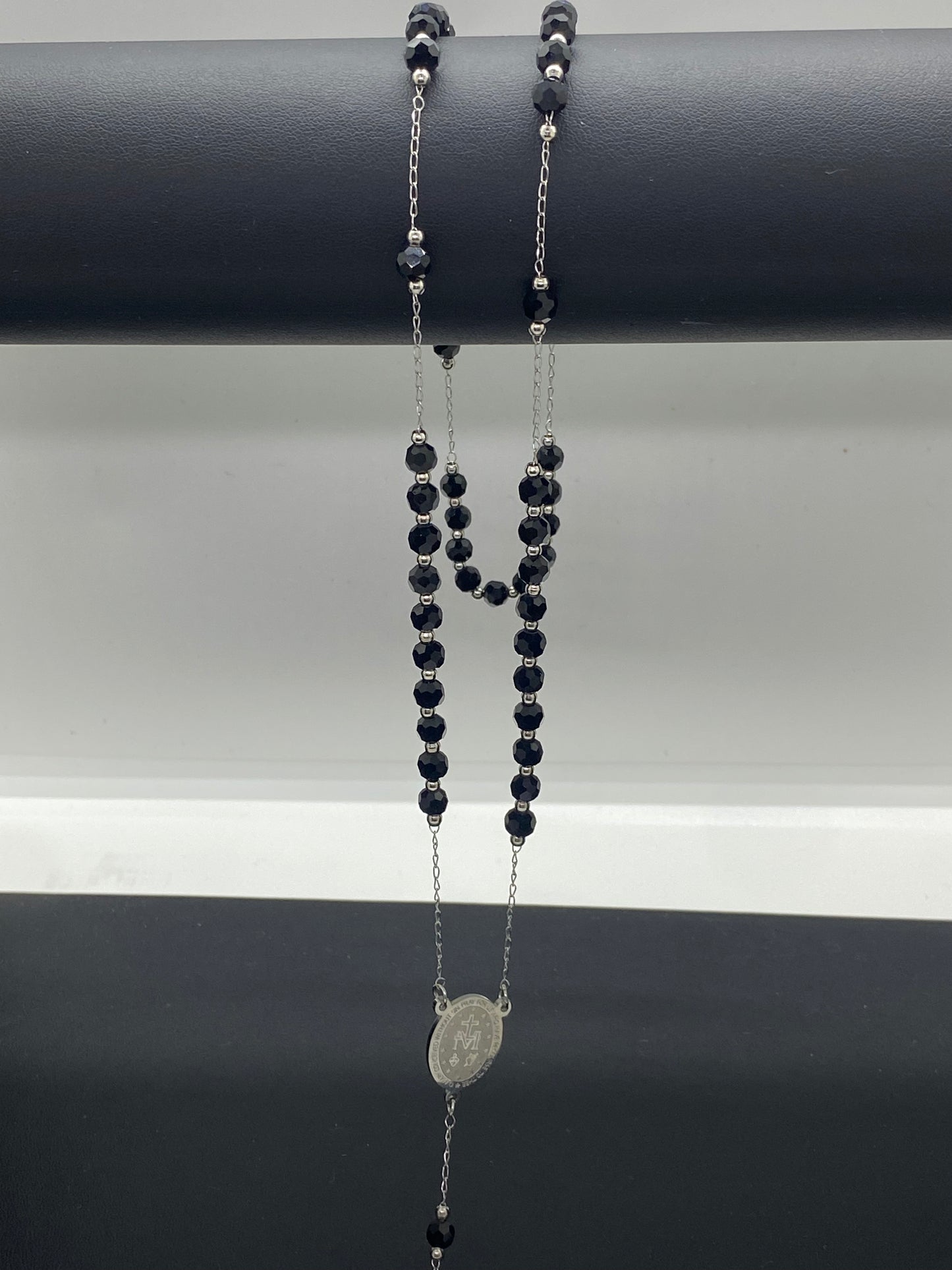 Colier Tip Rozariu "Protecție și Stil" – Oțel Inoxidabil Argintiu