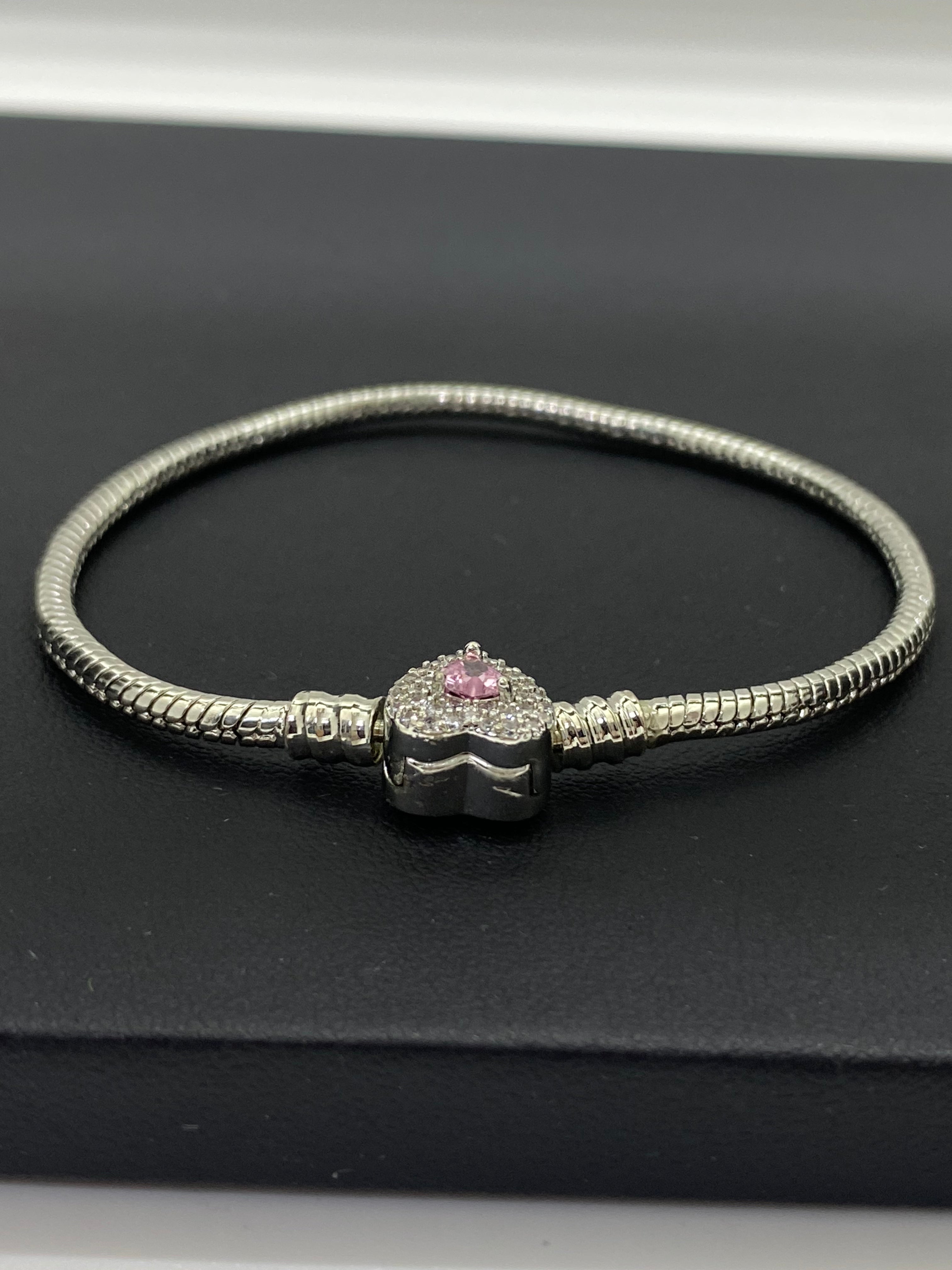 Vedere secundară Set Argintiu: Colier și Brățară cu Pandantiv Inimă și Cristale stil Jewelry Sets