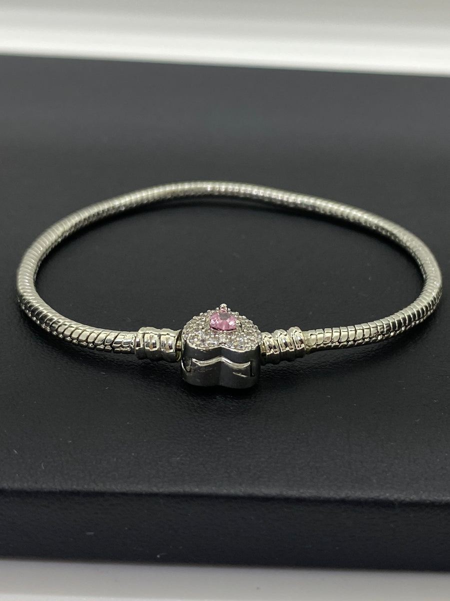 Vedere secundară Set Argintiu: Colier și Brățară cu Pandantiv Inimă și Cristale stil Jewelry Sets