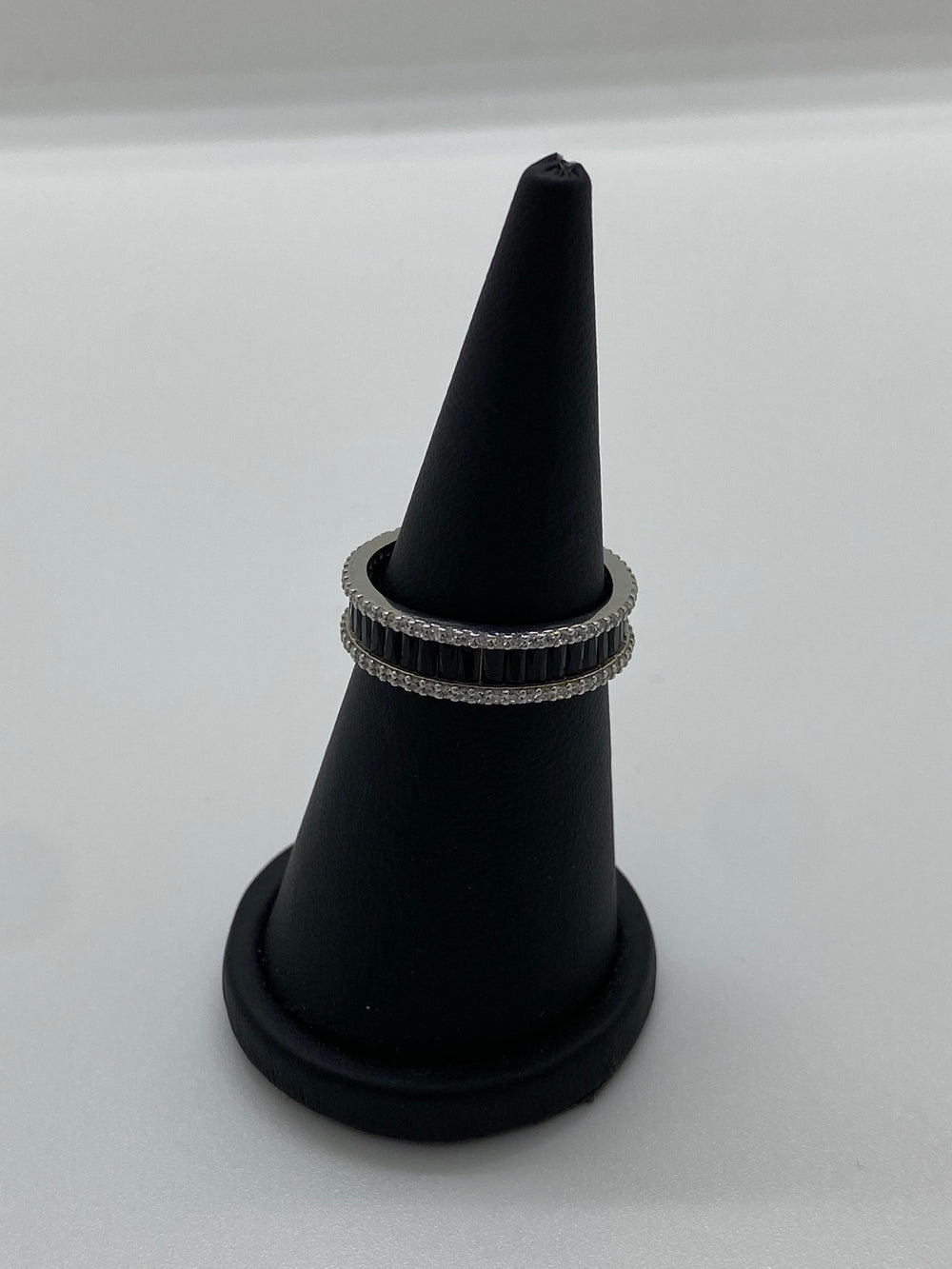 Inel Unisex Elegant din Argint 925 cu Pietre de Zirconiu Negre - 3