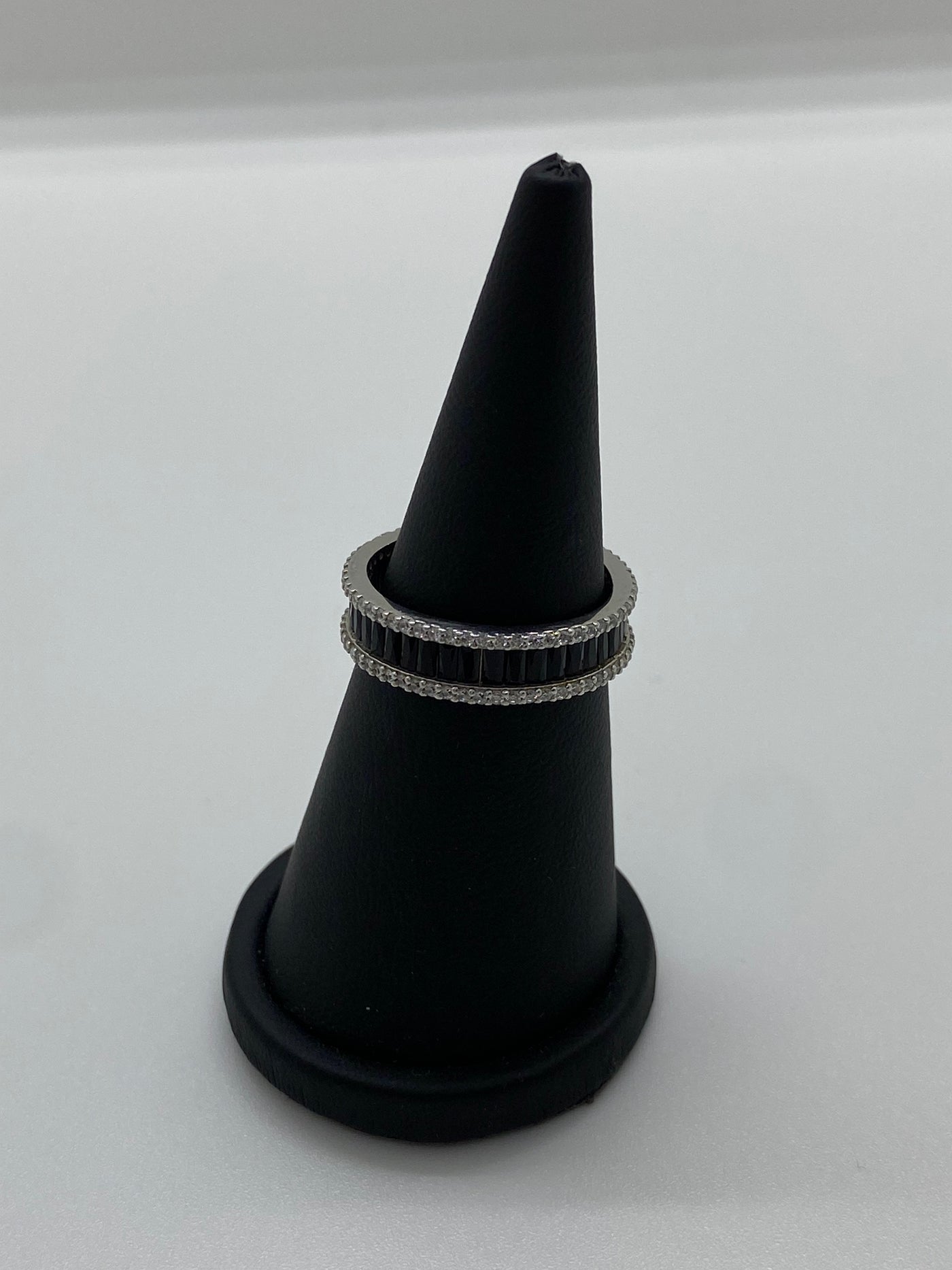 Inel Unisex Elegant din Argint 925 cu Pietre de Zirconiu Negre - poza 3