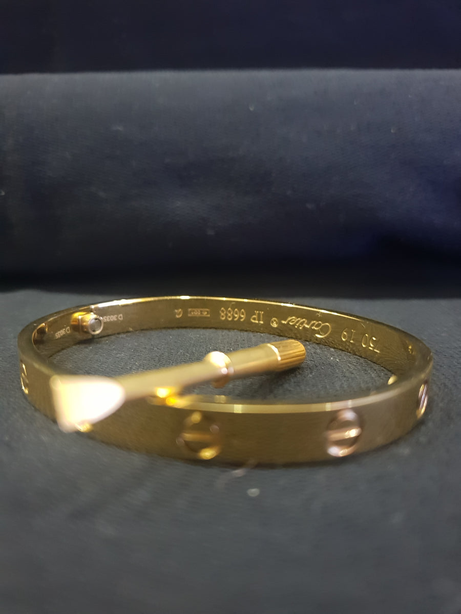Detalii finisaj Bratara Universala Love Gold din Argint 925