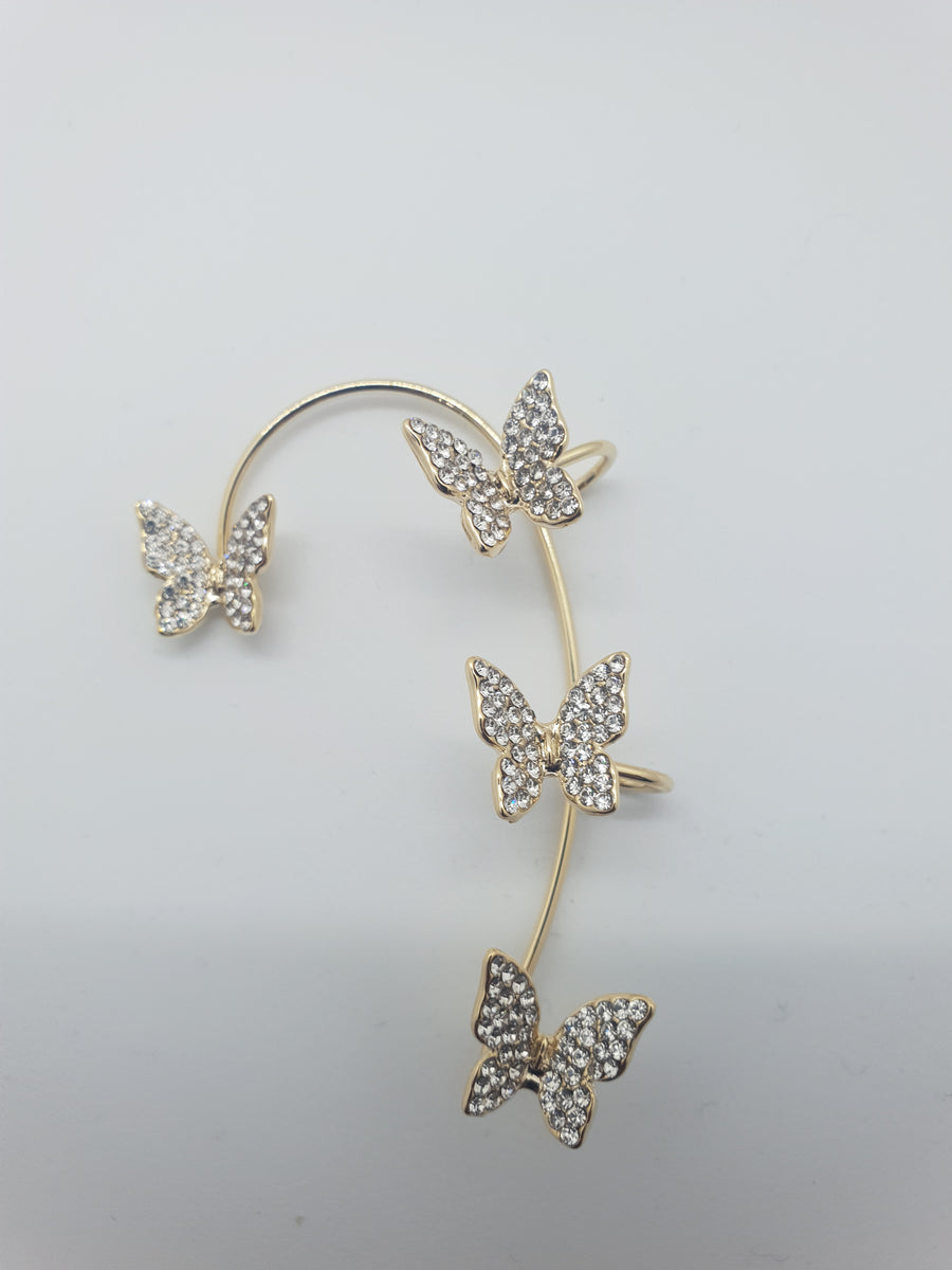 Detalii finisaj Cercel The Butterfly Circle din Inox