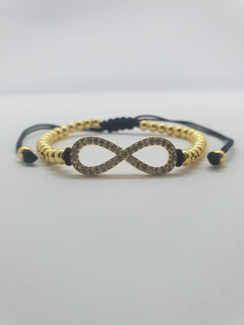 Detalii finisaj Bratara Infinit Gold din Inox