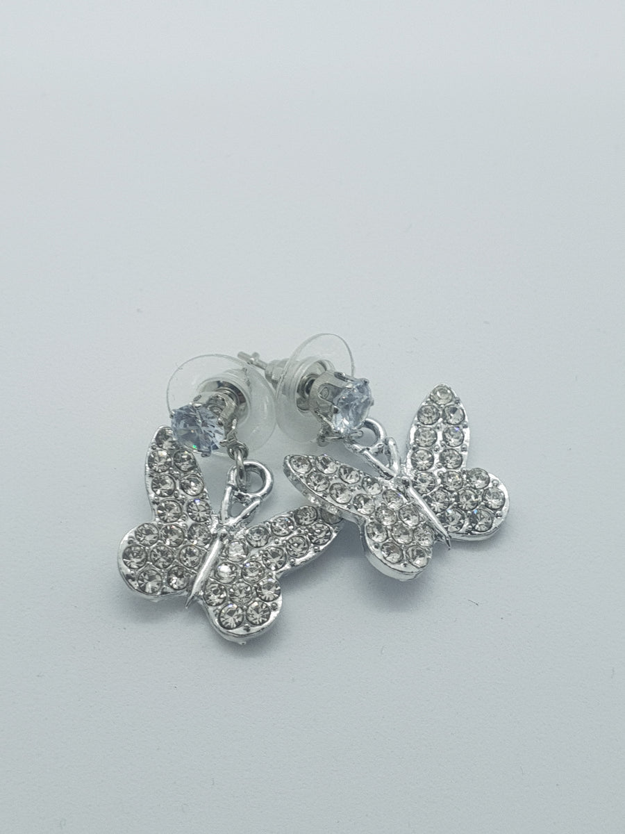 Vedere secundară Cercei Silver Butterflies stil Earrings