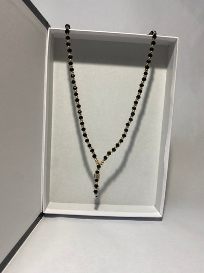 Lanț Bărbați din Inox cu Bile Aurii și Cristale Zirconia Negre - 4